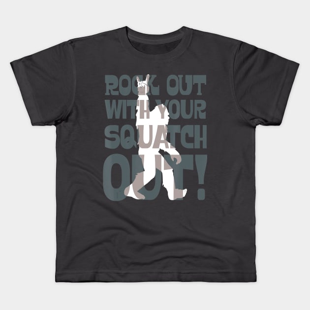 Rock out with Squatch! Kids T-Shirt by The Convergence Enigma